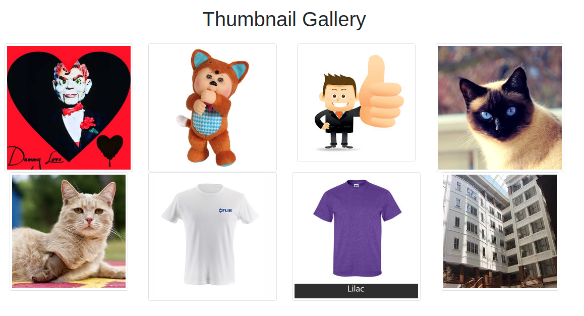 Bootstrap thumb grid gallery