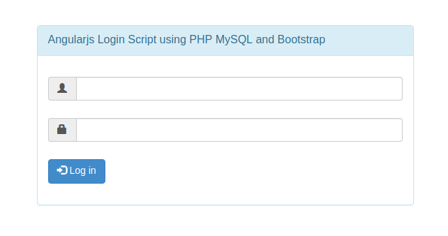 User login using Angular JS in PHP and MySQL