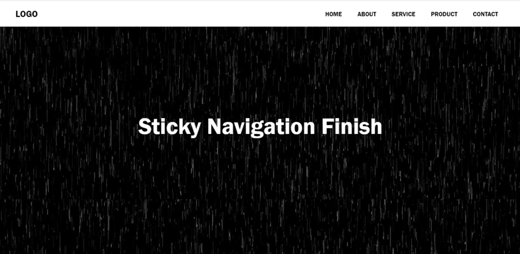Sticky Navigation Bar On Scroll Using JavaScript