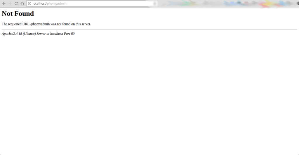 phpmyadmin not found