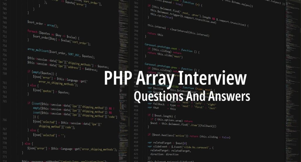 PHP Array Interview Questions and Answers