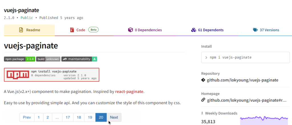 vue pagination